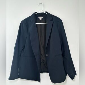 H&M Navy Single-Button Blazer